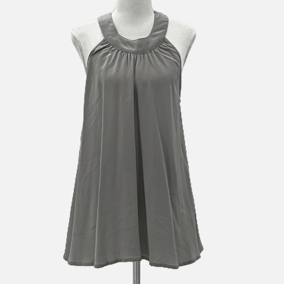 Sarah Stewart Silk Halter Neckline Tunic Length Blouse in Pearl Gray - Medium - Picture 1 of 8